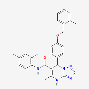 molecular formula C29H29N5O2 B11283320 N-(2,4-dimethylphenyl)-5-methyl-7-{4-[(2-methylbenzyl)oxy]phenyl}-4,7-dihydro[1,2,4]triazolo[1,5-a]pyrimidine-6-carboxamide 