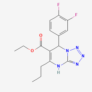 molecular formula C16H17F2N5O2 B11283321 Ethyl 7-(3,4-difluorophenyl)-5-propyl-4,7-dihydrotetrazolo[1,5-a]pyrimidine-6-carboxylate 