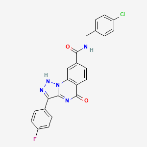 molecular formula C23H15ClFN5O2 B11283875 N-(4-chlorobenzyl)-3-(4-fluorophenyl)-5-oxo-4,5-dihydro-[1,2,3]triazolo[1,5-a]quinazoline-8-carboxamide 