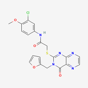 molecular formula C20H16ClN5O4S B11283895 N-(3-chloro-4-methoxyphenyl)-2-({3-[(furan-2-yl)methyl]-4-oxo-3,4-dihydropteridin-2-yl}sulfanyl)acetamide 