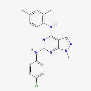 molecular formula C20H19ClN6 B11283933 N~6~-(4-chlorophenyl)-N~4~-(2,4-dimethylphenyl)-1-methyl-1H-pyrazolo[3,4-d]pyrimidine-4,6-diamine 
