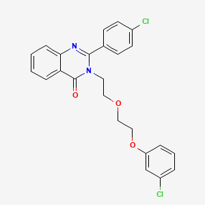 molecular formula C24H20Cl2N2O3 B11283962 3-(2-(2-(3-chlorophenoxy)ethoxy)ethyl)-2-(4-chlorophenyl)quinazolin-4(3H)-one 