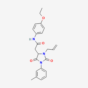 molecular formula C23H25N3O4 B11284030 N-(4-ethoxyphenyl)-2-[1-(3-methylphenyl)-2,5-dioxo-3-(prop-2-en-1-yl)imidazolidin-4-yl]acetamide 