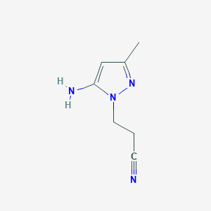 molecular formula C7H10N4 B112841 3-(5-amino-3-methyl-1H-pyrazol-1-yl)propanenitrile CAS No. 61255-82-1