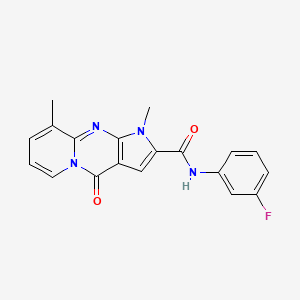 molecular formula C19H15FN4O2 B11284303 N-(3-fluorophenyl)-1,9-dimethyl-4-oxo-1,4-dihydropyrido[1,2-a]pyrrolo[2,3-d]pyrimidine-2-carboxamide 