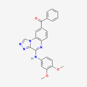 molecular formula C24H19N5O3 B11284434 {4-[(3,4-Dimethoxyphenyl)amino][1,2,4]triazolo[4,3-a]quinoxalin-8-yl}(phenyl)methanone 