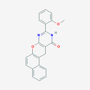 molecular formula C22H16N2O3 B11284592 2-(2-methoxyphenyl)-4,5-dihydro-3H-12-oxa-1,3-diazatetraphen-4-one 