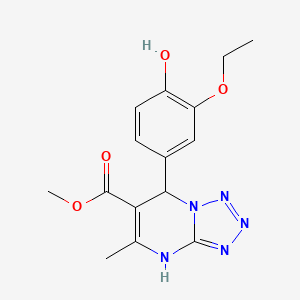 molecular formula C15H17N5O4 B11284759 Methyl 7-(3-ethoxy-4-hydroxyphenyl)-5-methyl-4,7-dihydrotetrazolo[1,5-a]pyrimidine-6-carboxylate 