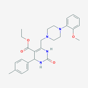 molecular formula C26H32N4O4 B11284829 Ethyl 6-{[4-(2-methoxyphenyl)piperazin-1-yl]methyl}-4-(4-methylphenyl)-2-oxo-1,2,3,4-tetrahydropyrimidine-5-carboxylate 