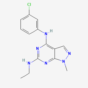 molecular formula C14H15ClN6 B11284867 N~4~-(3-chlorophenyl)-N~6~-ethyl-1-methyl-1H-pyrazolo[3,4-d]pyrimidine-4,6-diamine 