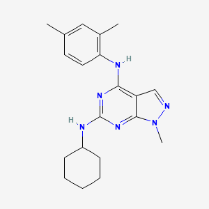 molecular formula C20H26N6 B11286452 N~6~-cyclohexyl-N~4~-(2,4-dimethylphenyl)-1-methyl-1H-pyrazolo[3,4-d]pyrimidine-4,6-diamine 