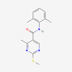 molecular formula C15H17N3OS B11286644 N-(2,6-dimethylphenyl)-4-methyl-2-(methylthio)pyrimidine-5-carboxamide 