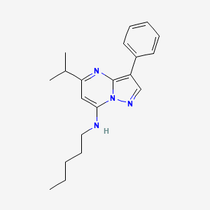 molecular formula C20H26N4 B11287565 N-pentyl-3-phenyl-5-(propan-2-yl)pyrazolo[1,5-a]pyrimidin-7-amine 