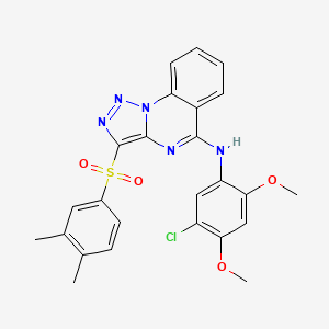 molecular formula C25H22ClN5O4S B11287688 N-(5-chloro-2,4-dimethoxyphenyl)-3-[(3,4-dimethylphenyl)sulfonyl][1,2,3]triazolo[1,5-a]quinazolin-5-amine 