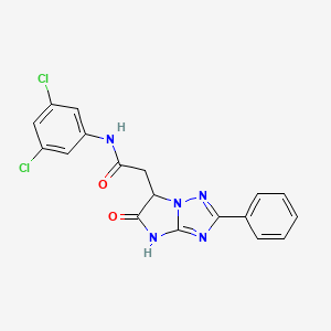 molecular formula C18H13Cl2N5O2 B11288525 N-(3,5-dichlorophenyl)-2-(5-oxo-2-phenyl-5,6-dihydro-4H-imidazo[1,2-b][1,2,4]triazol-6-yl)acetamide 