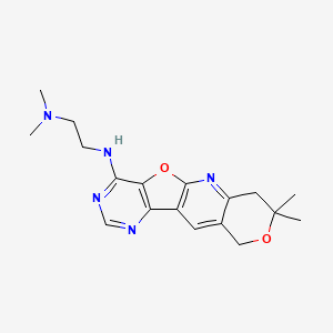 molecular formula C18H23N5O2 B11288853 N-(5,5-dimethyl-6,17-dioxa-2,12,14-triazatetracyclo[8.7.0.03,8.011,16]heptadeca-1(10),2,8,11(16),12,14-hexaen-15-yl)-N',N'-dimethylethane-1,2-diamine 