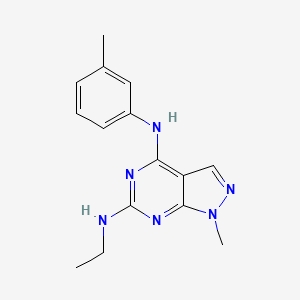 molecular formula C15H18N6 B11288875 N~6~-ethyl-1-methyl-N~4~-(3-methylphenyl)-1H-pyrazolo[3,4-d]pyrimidine-4,6-diamine 