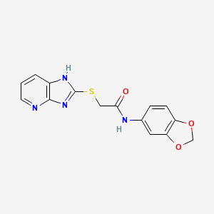 molecular formula C15H12N4O3S B11288894 N-Benzo[1,3]dioxol-5-yl-2-(3H-imidazo[4,5-b]pyridin-2-ylsulfanyl)-acetamide 