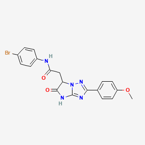 molecular formula C19H16BrN5O3 B11289026 N-(4-bromophenyl)-2-[2-(4-methoxyphenyl)-5-oxo-5,6-dihydro-4H-imidazo[1,2-b][1,2,4]triazol-6-yl]acetamide 