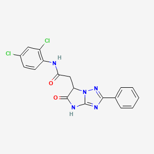 molecular formula C18H13Cl2N5O2 B11289179 N-(2,4-dichlorophenyl)-2-(5-oxo-2-phenyl-5,6-dihydro-4H-imidazo[1,2-b][1,2,4]triazol-6-yl)acetamide 