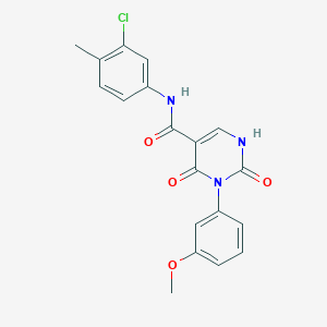 molecular formula C19H16ClN3O4 B11289279 N-(3-chloro-4-methylphenyl)-3-(3-methoxyphenyl)-2,4-dioxo-1,2,3,4-tetrahydropyrimidine-5-carboxamide 