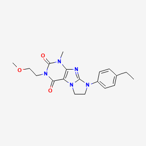 molecular formula C19H23N5O3 B11289301 8-(4-ethylphenyl)-3-(2-methoxyethyl)-1-methyl-7,8-dihydro-1H-imidazo[2,1-f]purine-2,4(3H,6H)-dione 