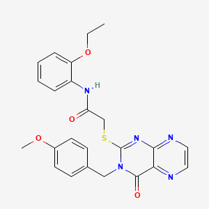 molecular formula C24H23N5O4S B11289323 N-(2-ethoxyphenyl)-2-({3-[(4-methoxyphenyl)methyl]-4-oxo-3,4-dihydropteridin-2-yl}sulfanyl)acetamide 
