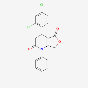 molecular formula C20H15Cl2NO3 B11289418 4-(2,4-dichlorophenyl)-1-(4-methylphenyl)-4,7-dihydrofuro[3,4-b]pyridine-2,5(1H,3H)-dione 