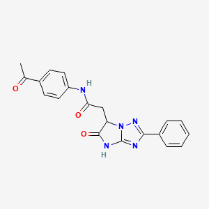 molecular formula C20H17N5O3 B11289466 N-(4-acetylphenyl)-2-(5-oxo-2-phenyl-5,6-dihydro-4H-imidazo[1,2-b][1,2,4]triazol-6-yl)acetamide 