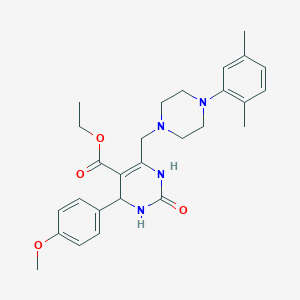 molecular formula C27H34N4O4 B11289514 Ethyl 6-{[4-(2,5-dimethylphenyl)piperazin-1-yl]methyl}-4-(4-methoxyphenyl)-2-oxo-1,2,3,4-tetrahydropyrimidine-5-carboxylate 