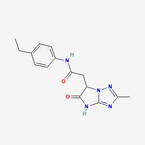 molecular formula C15H17N5O2 B11289538 N-(4-ethylphenyl)-2-(2-methyl-5-oxo-5,6-dihydro-4H-imidazo[1,2-b][1,2,4]triazol-6-yl)acetamide 