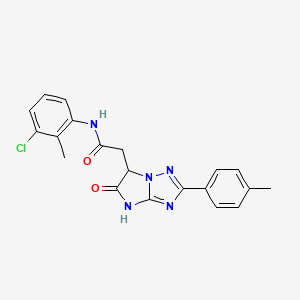 molecular formula C20H18ClN5O2 B11289575 N-(3-chloro-2-methylphenyl)-2-[2-(4-methylphenyl)-5-oxo-5,6-dihydro-4H-imidazo[1,2-b][1,2,4]triazol-6-yl]acetamide 