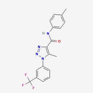 molecular formula C18H15F3N4O B11289620 5-methyl-N-(4-methylphenyl)-1-[3-(trifluoromethyl)phenyl]-1H-1,2,3-triazole-4-carboxamide 