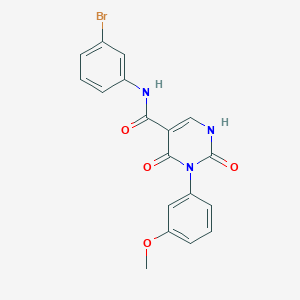 molecular formula C18H14BrN3O4 B11289666 N-(3-bromophenyl)-3-(3-methoxyphenyl)-2,4-dioxo-1,2,3,4-tetrahydropyrimidine-5-carboxamide 