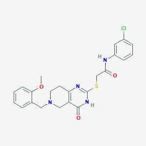 molecular formula C23H23ClN4O3S B11289681 N-(3-chlorophenyl)-2-{[6-(2-methoxybenzyl)-4-oxo-3,4,5,6,7,8-hexahydropyrido[4,3-d]pyrimidin-2-yl]sulfanyl}acetamide 
