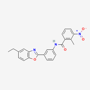 molecular formula C23H19N3O4 B11289771 N-[3-(5-ethyl-1,3-benzoxazol-2-yl)phenyl]-2-methyl-3-nitrobenzamide 
