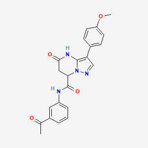 molecular formula C22H20N4O4 B11289827 N-(3-acetylphenyl)-5-hydroxy-3-(4-methoxyphenyl)-6,7-dihydropyrazolo[1,5-a]pyrimidine-7-carboxamide 