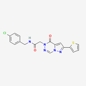 molecular formula C18H14ClN5O2S B11289979 N-(4-chlorobenzyl)-2-[4-oxo-2-(thiophen-2-yl)pyrazolo[1,5-d][1,2,4]triazin-5(4H)-yl]acetamide 