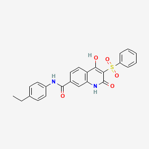 molecular formula C24H20N2O5S B11290007 N-(4-ethylphenyl)-4-hydroxy-2-oxo-3-(phenylsulfonyl)-1,2-dihydroquinoline-7-carboxamide 