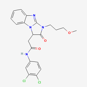 molecular formula C21H20Cl2N4O3 B11290164 N-(3,4-dichlorophenyl)-2-[1-(3-methoxypropyl)-2-oxo-2,3-dihydro-1H-imidazo[1,2-a]benzimidazol-3-yl]acetamide 