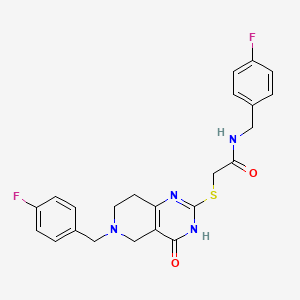 molecular formula C23H22F2N4O2S B11290250 N-(4-fluorobenzyl)-2-{[6-(4-fluorobenzyl)-4-oxo-3,4,5,6,7,8-hexahydropyrido[4,3-d]pyrimidin-2-yl]sulfanyl}acetamide 