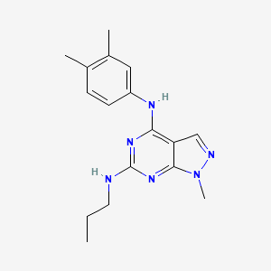 molecular formula C17H22N6 B11290255 N~4~-(3,4-dimethylphenyl)-1-methyl-N~6~-propyl-1H-pyrazolo[3,4-d]pyrimidine-4,6-diamine 
