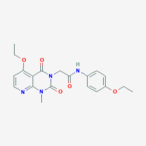 molecular formula C20H22N4O5 B11290272 2-(5-ethoxy-1-methyl-2,4-dioxo-1,2-dihydropyrido[2,3-d]pyrimidin-3(4H)-yl)-N-(4-ethoxyphenyl)acetamide 