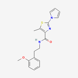 molecular formula C18H19N3O2S B11290325 N-[2-(2-methoxyphenyl)ethyl]-5-methyl-2-(1H-pyrrol-1-yl)-1,3-thiazole-4-carboxamide 