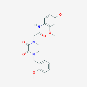 molecular formula C22H23N3O6 B11290447 N-(2,4-dimethoxyphenyl)-2-{4-[(2-methoxyphenyl)methyl]-2,3-dioxo-1,2,3,4-tetrahydropyrazin-1-yl}acetamide 