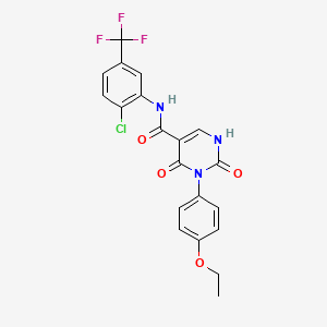 molecular formula C20H15ClF3N3O4 B11290448 N-[2-chloro-5-(trifluoromethyl)phenyl]-3-(4-ethoxyphenyl)-2,4-dioxo-1,2,3,4-tetrahydropyrimidine-5-carboxamide 