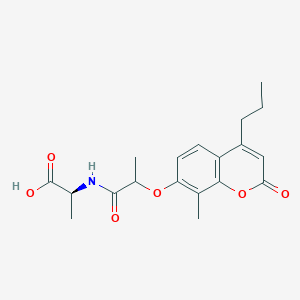 molecular formula C19H23NO6 B11290463 2-{2-[(8-Methyl-2-oxo-4-propyl-2H-chromen-7-YL)oxy]propanamido}propanoic acid 