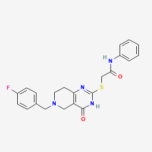 molecular formula C22H21FN4O2S B11290479 2-{[6-(4-fluorobenzyl)-4-oxo-3,4,5,6,7,8-hexahydropyrido[4,3-d]pyrimidin-2-yl]sulfanyl}-N-phenylacetamide 