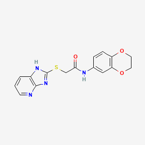 molecular formula C16H14N4O3S B11290557 N-(2,3-dihydro-1,4-benzodioxin-6-yl)-2-(1H-imidazo[4,5-b]pyridin-2-ylsulfanyl)acetamide 