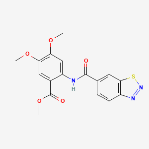 molecular formula C17H15N3O5S B11290621 Methyl 2-[(1,2,3-benzothiadiazol-6-ylcarbonyl)amino]-4,5-dimethoxybenzoate 